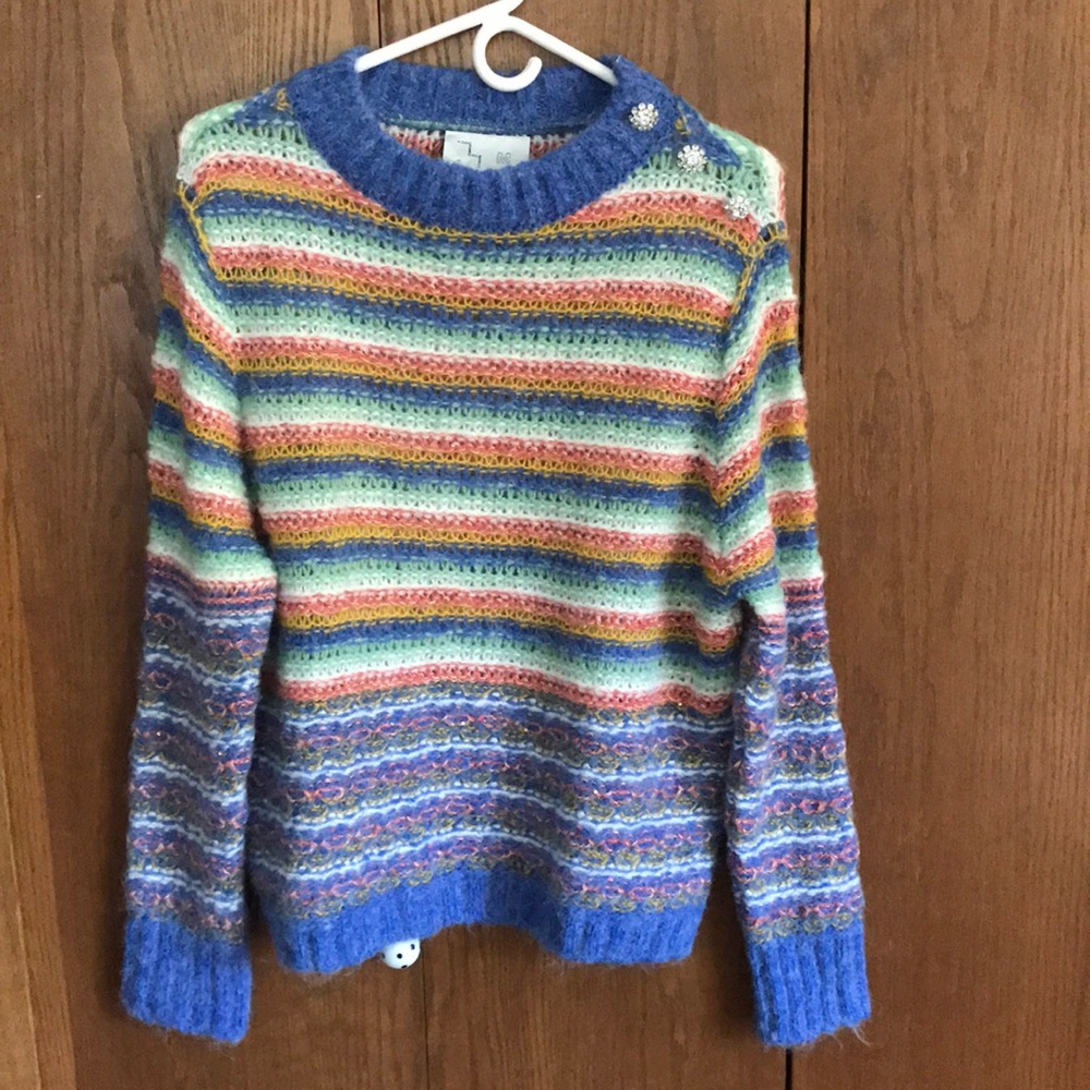 Nwot Leandra Medine X Mango Striped Sweater! - image 1